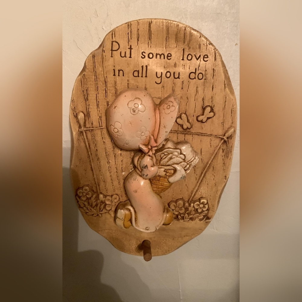 Holly Hobbie Vintage Plaque With Hanging Nub